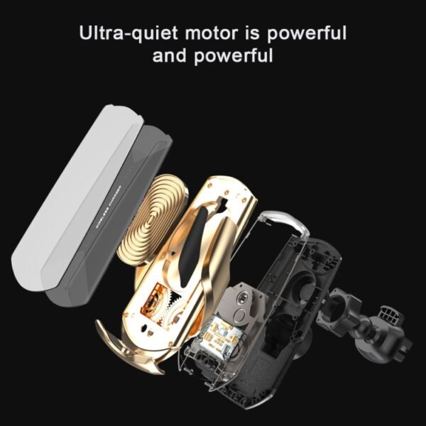 Q2 15W Universal Rotation Infrared Induction Magnetic Car Wireless Charging Mobile Phone Holder with Micro USB + 8 Pin + Type-C / USB-C Magnetic Connector, Q2 Blue, Q2 Red, Q2 Silver, Q2 Black, Q2 Gold - Image 14