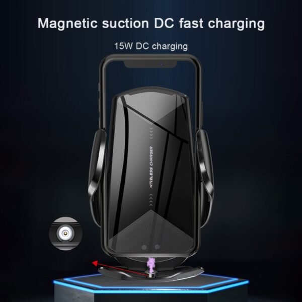 Q2 15W Universal Rotation Infrared Induction Magnetic Car Wireless Charging Mobile Phone Holder with Micro USB + 8 Pin + Type-C / USB-C Magnetic Connector, Q2 Blue, Q2 Red, Q2 Silver, Q2 Black, Q2 Gold - Image 15