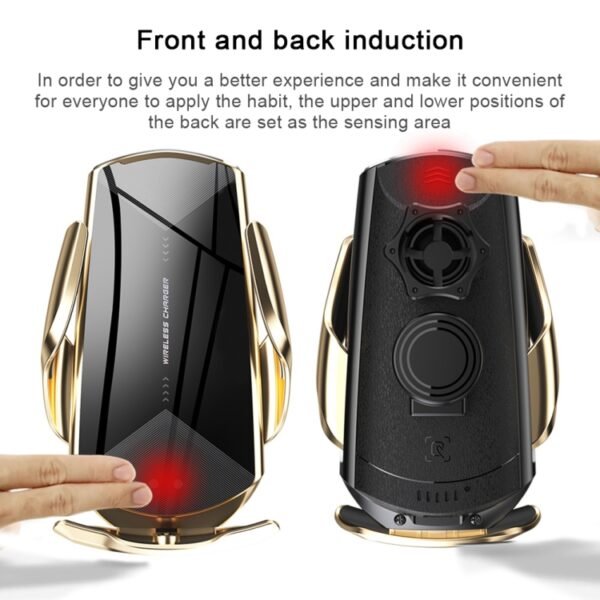 Q2 15W Universal Rotation Infrared Induction Magnetic Car Wireless Charging Mobile Phone Holder with Micro USB + 8 Pin + Type-C / USB-C Magnetic Connector, Q2 Blue, Q2 Red, Q2 Silver, Q2 Black, Q2 Gold - Image 8