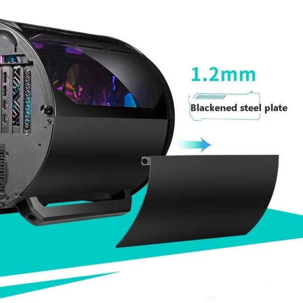 GAMEKM Genki Bomb Personality Gaming Internet Cafe Side Through Gaming Case USB 3.0 Water-cooled Desktop Computer Case, White, Pink, Black - Image 6