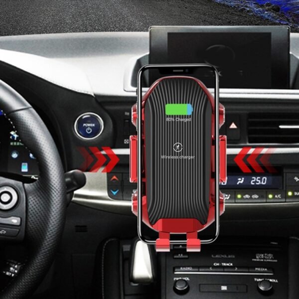 X343 15W Car Wireless Charger Smart Induction Suction Cup Phone Holder - Image 4