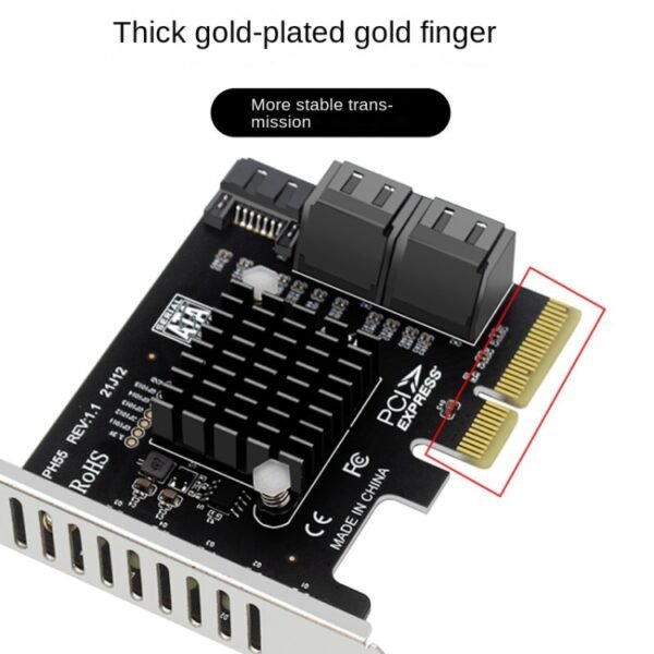 PCI-E To 5 SATA 3.0 Expansion Card - Image 4