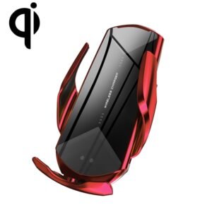 Q2 15W Universal Rotation Infrared Induction Magnetic Car Wireless Charging Mobile Phone Holder with Micro USB + 8 Pin + Type-C / USB-C Magnetic Connector, Q2 Red, Q2 Silver, Q2 Blue