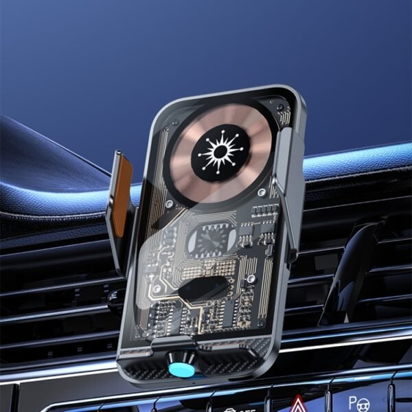C11 Car 15W Automatically Open Transparent Type-C Wireless Charger Stand